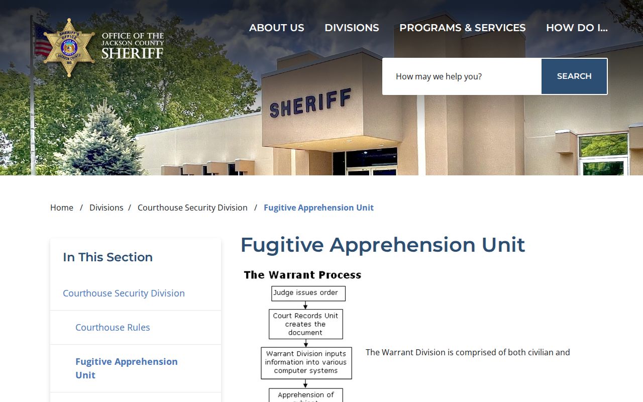 Missouri bench warrant process reference from a sheriff fugitive unit page